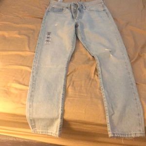 Levi’s denim 501 s skinny jeans.
